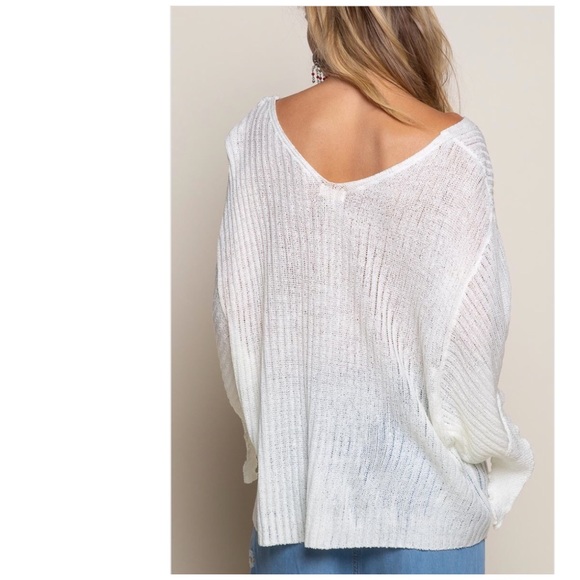 Cream Float on Me Lightweight Sweater Top - Picture 2 of 14